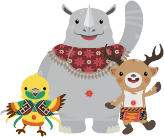Bhin Bhin, Kaka, and Atung, mascots of the 2018 Asian Games