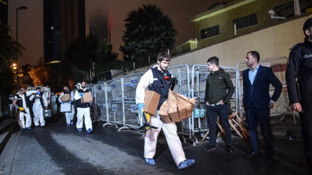 Turkish officers have searched the Saudi consulate AFP/GETTY