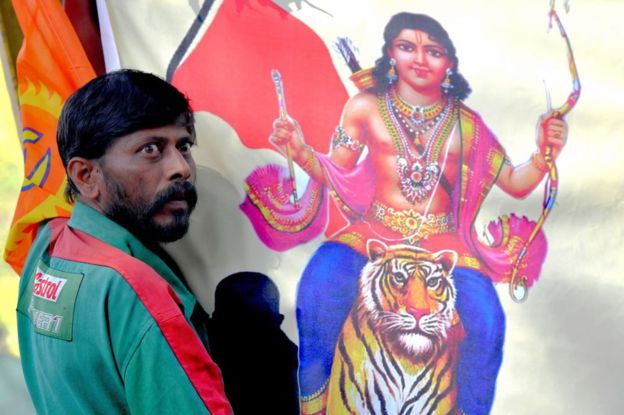 GETTY IMAGES Image caption Devotees believe Lord Ayyappa is a an avowed bachelor